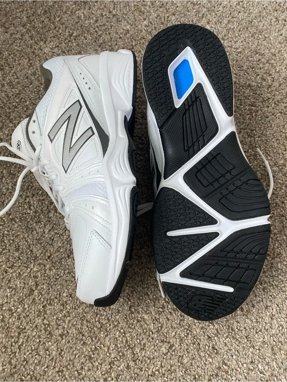 New Balance White Sneakers with Gray Interior